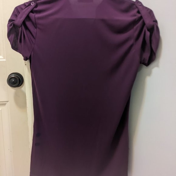 Purple Sheer Women's Button Up Blouse - Picture 2 of 5